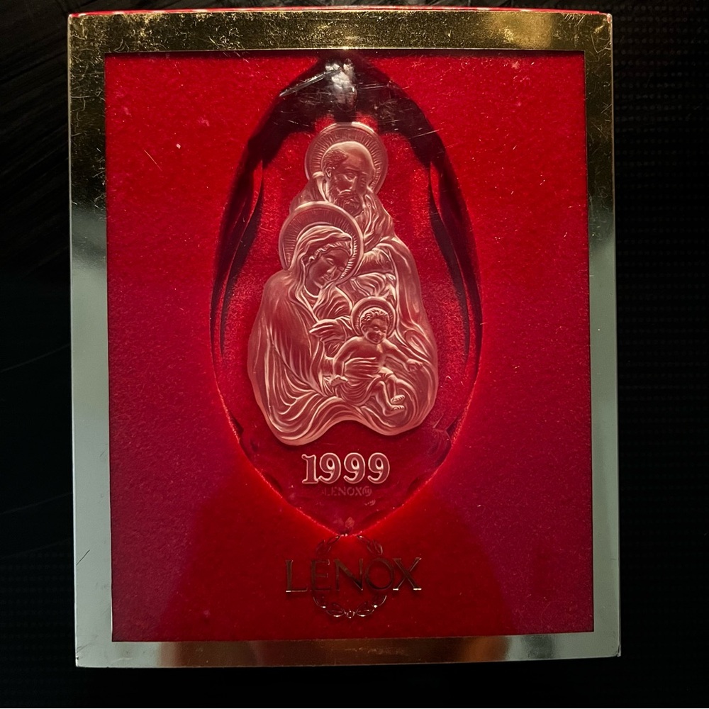 Lenox Treasures of the Heart Holy Family Crystal Christmas Ornament 1999